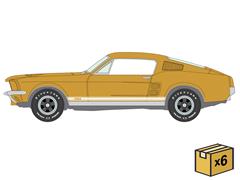 AUTO WORLD #AWSP244-A-CASE - 1967 Ford Mustang GT in #2 Anniversary Gold - 6-Piece Set in a Non-Returnable Factory-Sealed Case