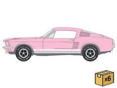 AUTO WORLD #AWSP244-B-CASE - 1967 Ford Mustang GT in Pink - 6-Piece Set in a Non-Returnable Factory-Sealed Case