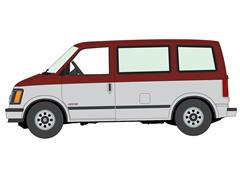 AUTO WORLD #AWSP245-A - 1985 Chevrolet Astro Van in Metallic Maroon with Silver Lower