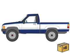 AUTO WORLD #AWSP247-A-CASE - 1984 Toyota SR5 Pickup in Dark Blue Metallic and White - NEW - 6-Piece Set in a Non-Returnable Factory-Sealed