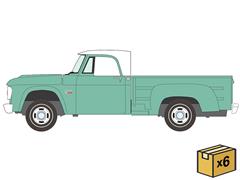 AUTO WORLD #AWSP249-A-CASE - 1969 Dodge D-100 Pickup in Medium Green - NEW - 6-Piece Set in a Non-Returnable Factory-Sealed Case