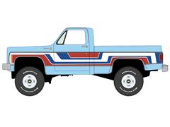 AUTO WORLD #AWSP264 - 1967 Chevrolet Silverado Pickup Square Body in Light Blue with Red White and Blue Panels - Spirit of 1976