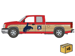 AUTO WORLD #AWSP296-CASE - Born to Ride - 2003 Chevrolet Silverado Pickup Truck in Red and Tan with ProRodeo - 6-Piece Set in