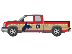 AUTO WORLD #AWSP296 - Born to Ride - 2003 Chevrolet Silverado Pickup Truck in Red and Tan with ProRodeo
