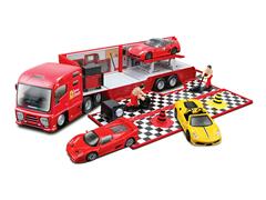 Bburago Diecast Ferrari Race and Play Hauler Set