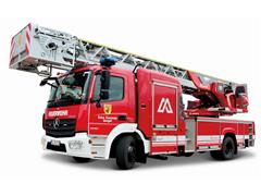 32018 - Bburago Diecast Fire Department Mercedes Magirus DLK 23_12 Fire