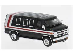 BREKINA #18262 - 1983 GMC Vandura Van in Black with Silver and Red Accents