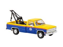 BREKINA #19004 - Chevrolet Service - 1982 Chevrolet C10 Service Tow Truck in Yellow and Blue