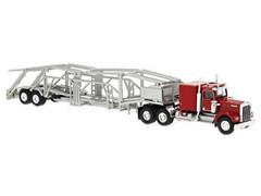 BREKINA #86262 - 1977 Kenworth W 900 Car Transport in Red and Silver