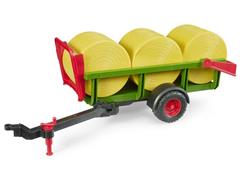 BRUDER #02204 - Self Loading Bale Trailer with 3 Round Bales