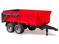 02211 - Bruder Toys Red Dump Wagon Double Axle Trailer
