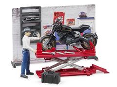 62101 - Bruder Toys Motorcycle Service Play Set High Impact ABS