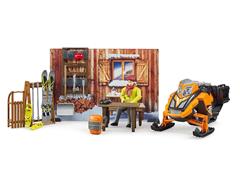 63102 - Bruder Toys Mountain Cabin Winter Playset