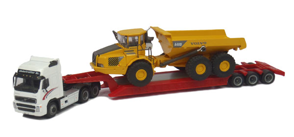 Volvo FH12 with Lowboy and Volvo A40D Articulated Hauler - 185-003