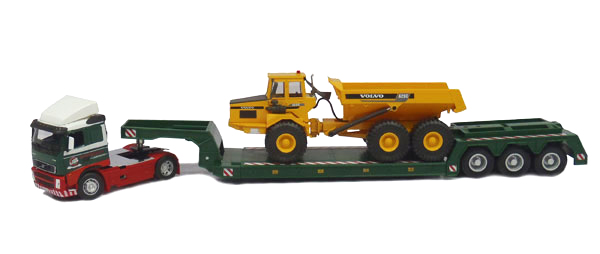 Volvo FH12 with Lowboy and Volvo A25C Articulated Hauler
