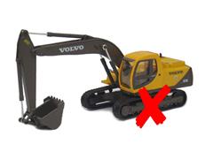 560-003-X - Cararama Volvo EC210 Tracked Excavator TRACKS ARE MISSING