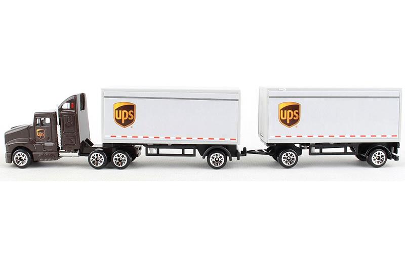 Trattore UPS Daron Con 2 Rimorchi – Pressofuso, Per Bambini 18 Mesi+, Nuovo