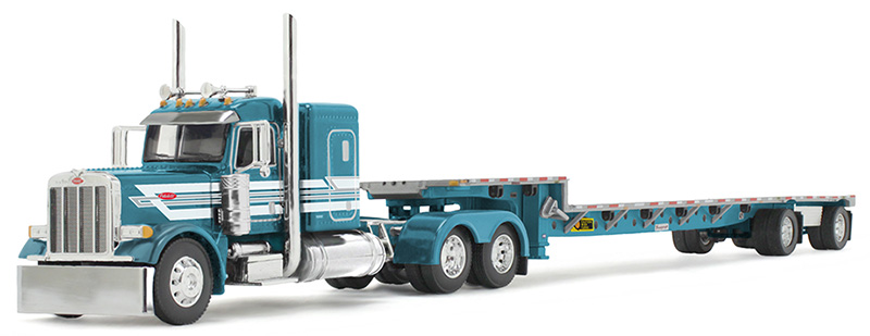 Peterbilt Model 379 with 48 Flat Top Sleeper in Teal with