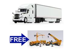 DCP #60-0744-COMBO - Freightliner 2018 Cascadia High-Roof Sleeper in White with 53 Utility Trailer with Side Skirts