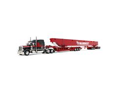DCP #69-2271 - Mammoet - Peterbilt Model 379 with 70 Mid-Roof Sleeper in Black and Red and Fontaine Magnitude Lowboy with Bunk ERMC