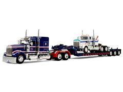 DCP #69-2311 - America 250 - Kenworth W900L with 72 Aerocab Flat Top Sleeper Pulling Fontaine Magnitude Lowboy Trailer with Kenworth W900A Load