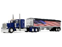 DCP #69-2366 - Wilson USA 250 - Peterbilt Model 389 with 48 Flat Top Sleeper in Blue Pulling 43 Wilson Pacesetter High Side