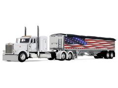 DCP #69-2368 - Wilson USA 250 - Peterbilt Model 389 with 48 Flat Top Sleeper in White Pulling 43 Wilson Pacesetter High Side