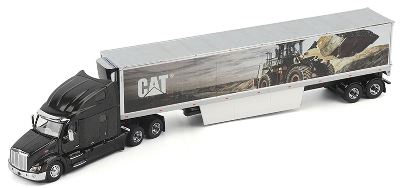 Peterbilt 579 Ultra Loft Tractor in Black with Caterpillar Mural