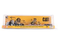 DIECAST MASTERS #84425 - Kenworth T880 in Black with Lowboy Trainer and Caterpillar Roller