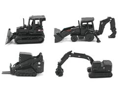 DIECAST MASTERS #85996B-PACK-B - Caterpillar MINI Constructors 4-Pack in Black