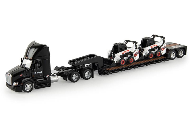 2022 ERTL 1:64 *BOBCAT* Peterbilt 579 Semi w/Lowboy & (2) S76 Skidstee