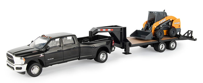 RAM 3500 Pickup with Case SV340B Skid Steer and Gooseneck Trailer