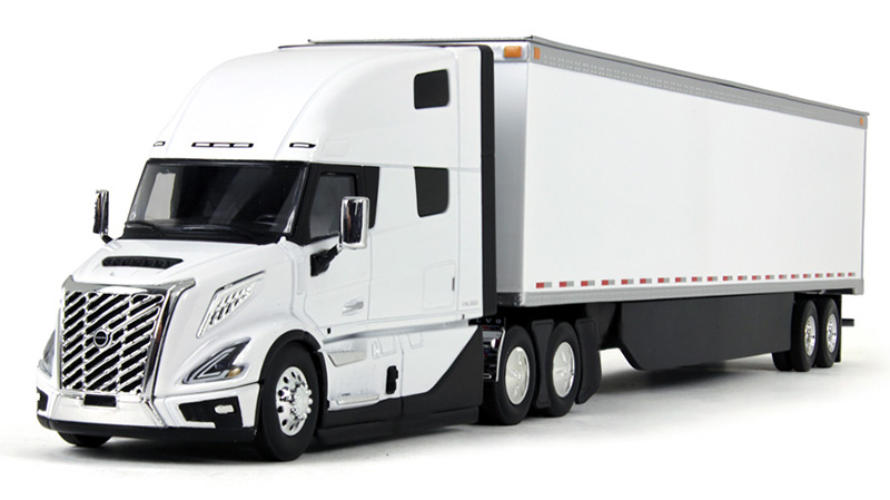 Volvo VNL860 High-Roof Sleeper and 53 Trailer with Skirts In White