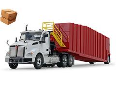 FIRST GEAR #10-4275-BOX - Kenworth T880 Winch Truck in White and Pinnacle Frac Tank Trailer in Viper Red