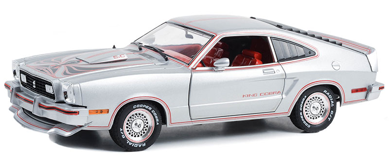 1978 Ford Mustang II King Cobra in Silver Metallic with Red and