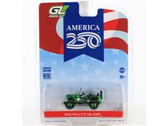 GREENLIGHT #28180-C-SP - 1942 MB Jeep in Green Chrome - America 250 Edition