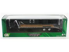 GREENLIGHT #30390-SP1 - Gooseneck Trailer in Black with Red and White Conspicuity Stripes in Raw Body Grey