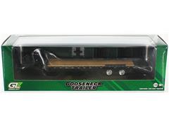 GREENLIGHT #30390-SP2 - Gooseneck Trailer in Black with Red and White Conspicuity Stripes in Black Chrome