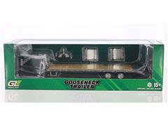 GREENLIGHT #30485-SP1 - Gooseneck Trailer in Raw Body Grey with Red and White Conspicuity Stripes