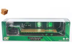 Gooseneck Trailer in Green Chrome with Red and White Conspicuity Stripes