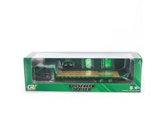 GREENLIGHT #30486-SP2 - Gooseneck Trailer in Green Chrome with Red and White Conspicuity Stripes
