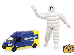 GREENLIGHT #30563-CASE - 2019 Ford Transit LWB High Roof with Michelin Tires and 1/18 Scale Michelin Figure - 12 Pieces in a Non-Returnable