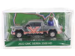 GREENLIGHT #30588-SP - 2022 GMC Sierra 3500 HD Pickup Truck in Raw Body Gray - USA Tribute with Bison Figurine - International Soccer