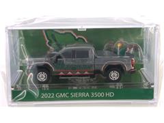 GREENLIGHT #30589-SP - 2022 GMC Sierra 3500 HD Pickup Truck in Raw Body Gray - Mexico Tribute with Eagle Figurine - International Soccer