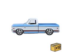 GREENLIGHT #30628-CASE - 1968 Chevrolet C10 Lowrider in Azure Blue and White