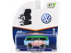 GREENLIGHT #36130-D-SP - 1976 Volkswagen Type 2 in Green Chrome - Bug on Bus