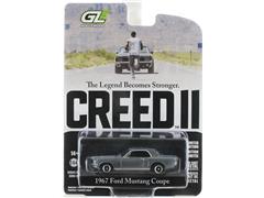 GREENLIGHT #44950-F-SP2 - Adonis Creeds 1967 Ford Mustang Coupe in Raw Body Grey with White Stripes - Creed II 2018