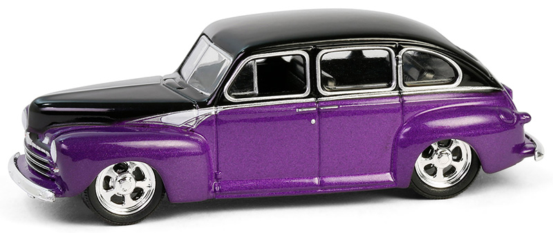 Greenlight 63070-A California Lowriders Series 6-1946 Fordor Super Deluxe - Dark Purple Metallic & Black Two-Tone 1:64 Scale Greenlight 63070-A California Lowriders Series 6-1946 Fordor Super Deluxe - Dark Purple Metallic & Black Two-Tone 1:64 Scale