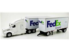 HO LOGISTICS #HL-148 - FedEx - 28 Dry Trailer Combo with Dolly in White Trailer Only Cab Not Included