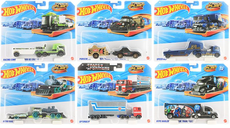Hot Wheels Track Fleet Series Assortment - 6-Piece Set in a Non